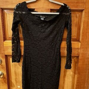 Wet Seal Black Lace Long Sleeve Dress